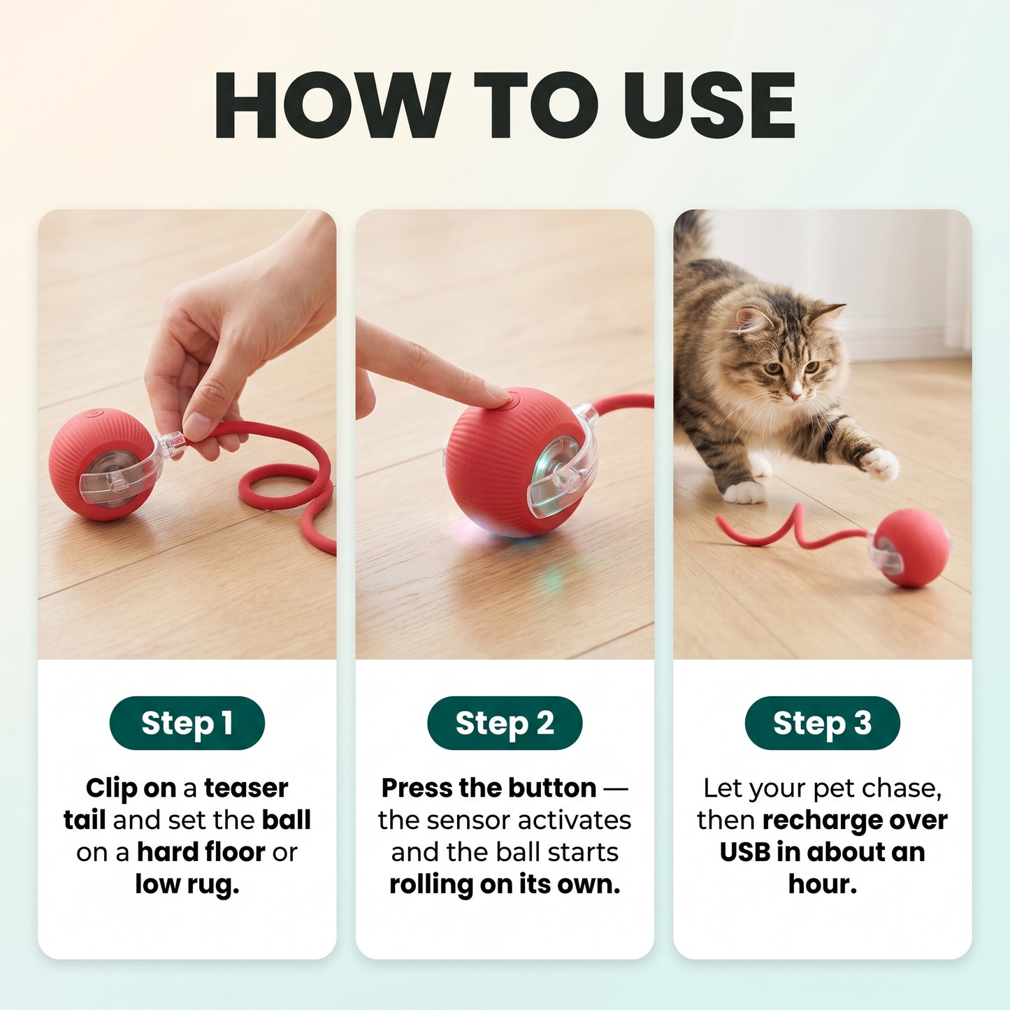 Interactive Ball Toys Automatic Rolling - CAT&DOG